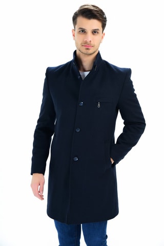 Wollen Jas Marineblauw