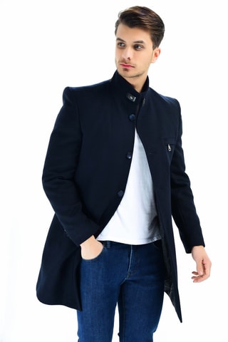 Wollen Jas Marineblauw