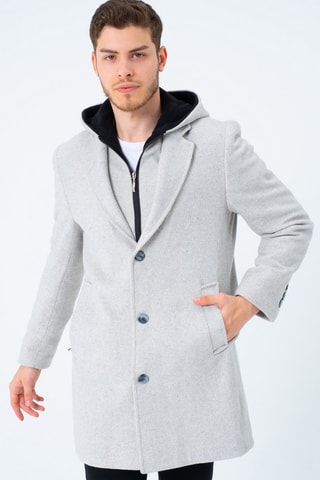 Wollen Jas met Capuchon Beige