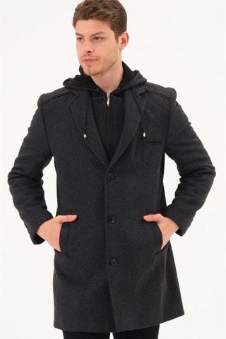 Wollen Jas Gemêleerd Antraciet