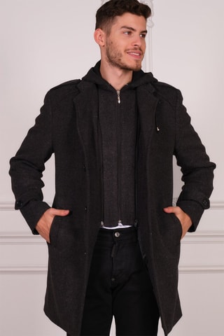 Wollen Jas Gemêleerd Zwart