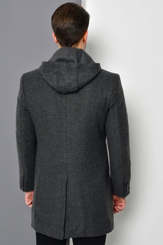 Wollen Jas met Capuchon Grijs