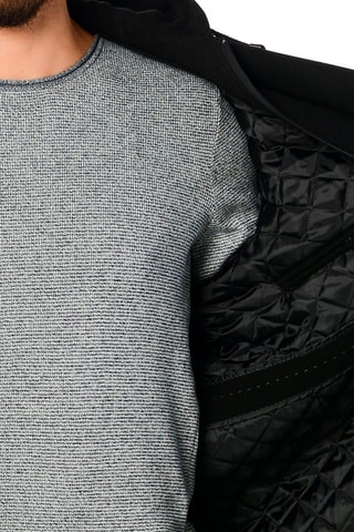 Wollen Jas met Capuchon Zwart