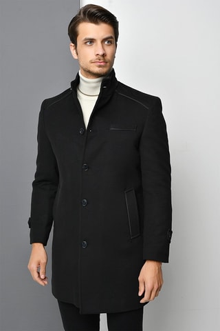 Wollen Jas Zwart