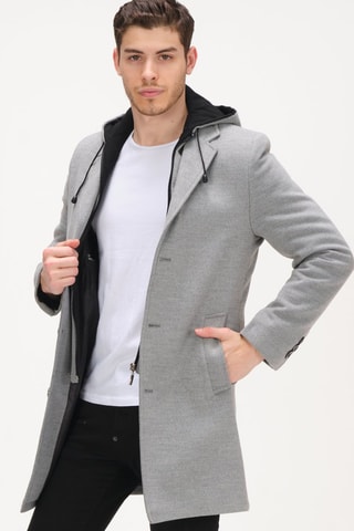 Wollen Jas Gemêleerd Lichtgrijs