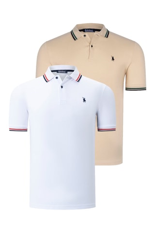 2 Polo’s - 
Wit en Beige