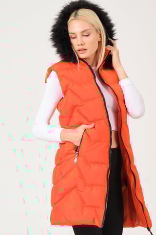 Lange Bodywarmer Oranje