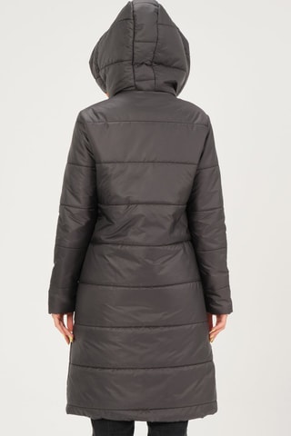 Gewatteerde Jas met Capuchon Antraciet