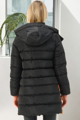 Gewatteerde Jas Zwart en Oranje