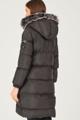 Gewatteerde Jas met Capuchon Zwart