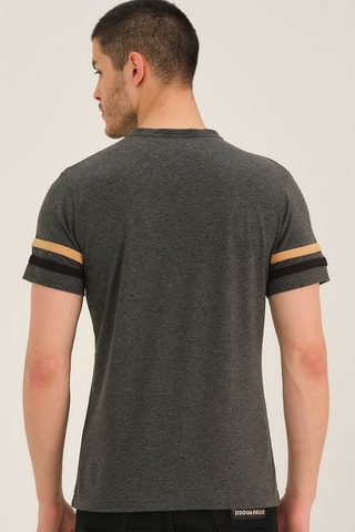 T-shirt Grijs en Camel