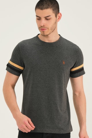 T-shirt Grijs en Camel