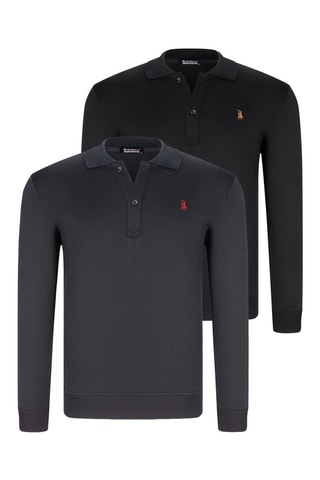 2 Polo's Zwart en Donkerblauw