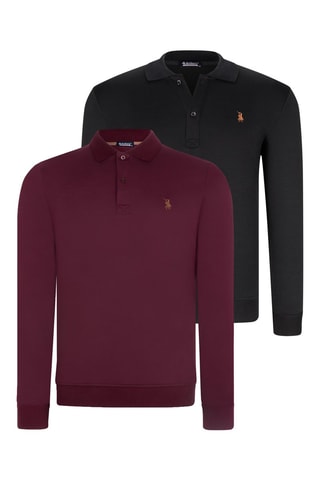 2 Polo's Paars en Zwart