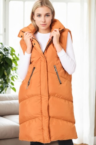 Lange Bodywarmer - Camel