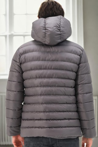 Gewatteerde Jas met Capuchon - Antraciet