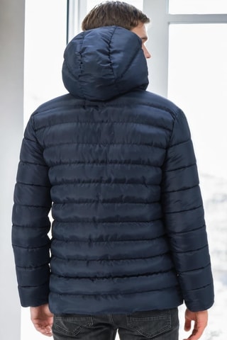 Gewatteerde Jas met Capuchon - Donkerblauw