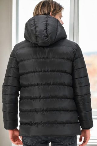 Gewatteerde Jas met Capuchon - Zwart