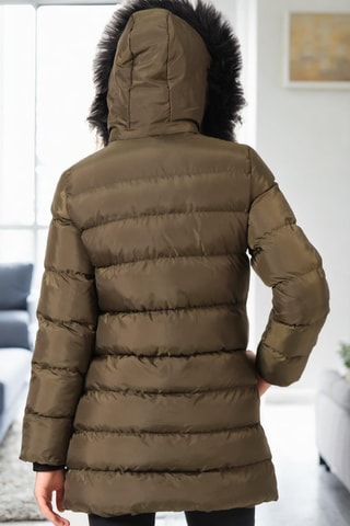Gewatteerde Jas met Capuchon - Kaki