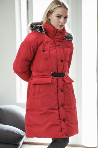 Parka met Capuchon - Bordeauxrood