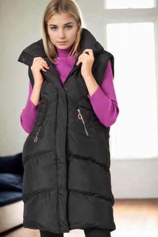 Lange Bodywarmer - Zwart