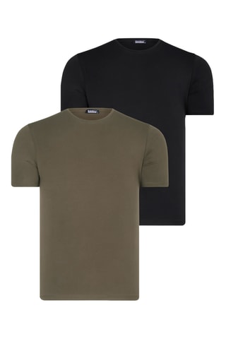 2 T-shirts - Zwart en Kaki