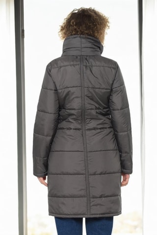 Lange Gewatteerde Jas - Antraciet