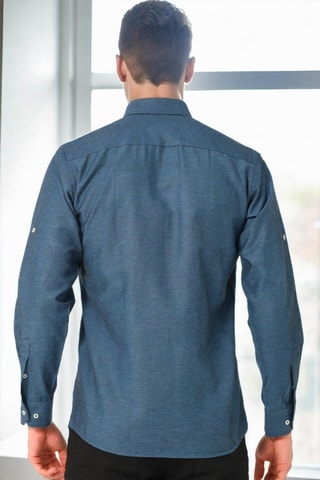 Overhemd - Petrolblauw