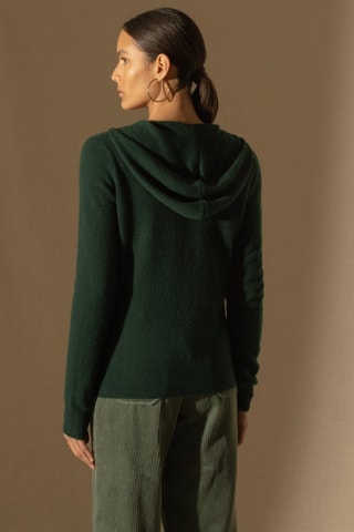 Cárdigan con capucha Emma 100 % cachemir - Ciprés