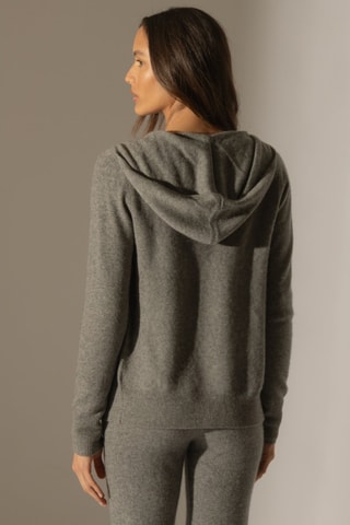 Cárdigan con capucha Emma 100 % cachemir - Franela jaspeada