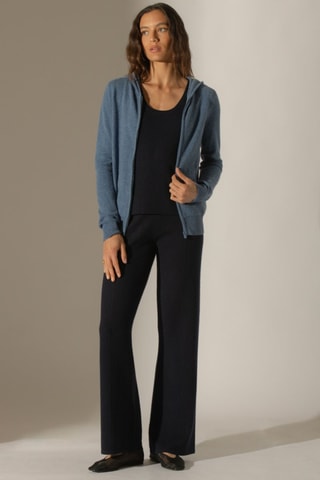 Cárdigan con capucha Emma 100 % cachemir - Azul denim