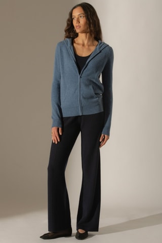 Cárdigan con capucha Emma 100 % cachemir - Azul denim