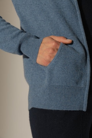 Cárdigan con capucha Emma 100 % cachemir - Azul denim