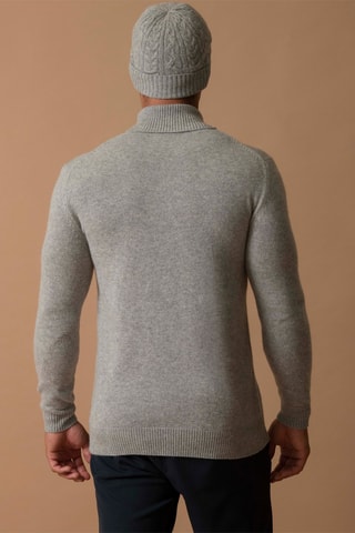 Gorro Popi 100 % cachemir, 4 hilos - Gris claro jaspeado