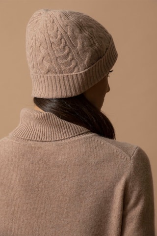 Gorro Popi 100 % cachemir, 4 hilos - Camel jaspeado