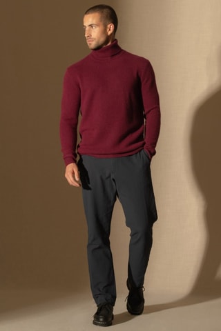 Jersey Marius 100 % cachemir, 4 hilos - Cuello vuelto - Burdeos - 340 g