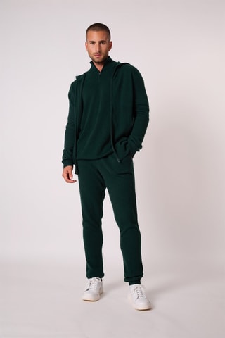 Cárdigan con capucha Eldo 100 % cachemir, 2 hilos - Verde oscuro