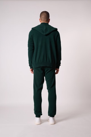 Cárdigan con capucha Eldo 100 % cachemir, 2 hilos - Verde oscuro