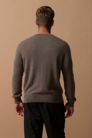 Jersey Blake - 100 % cachemir 2 hilos - Cuello redondo - Topo