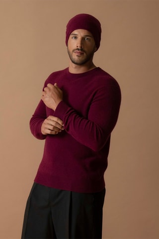 Jersey Blake - 100 % cachemir 2 hilos - Cuello redondo - Burdeos