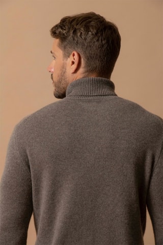 Jersey Marius - 100 % cachemir 4 hilos - Cuello vuelto - Topo jaspeado, 340 g