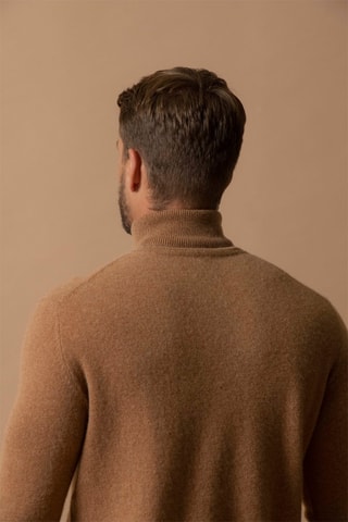 Jersey Trevor - 100 % cachemir 2 hilos - Cuello vuelto - Avellana