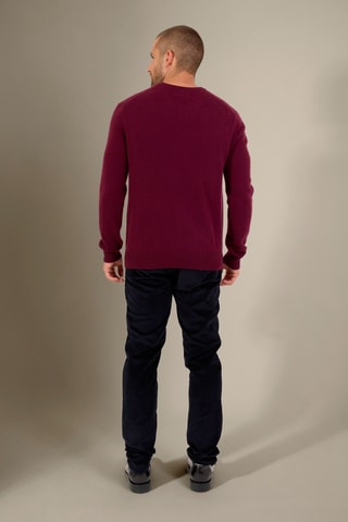Jersey 100 % cachemir - Cuello redondo - Burdeos