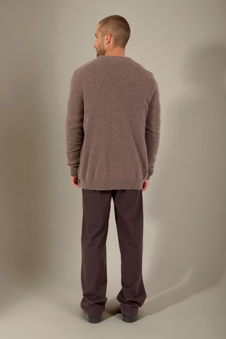 Cárdigan 100 % cachemir - Cuello alto - Topo