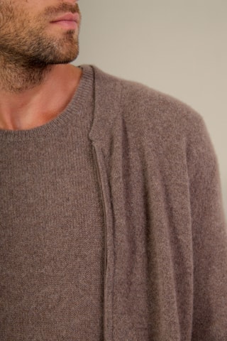 Cárdigan 100 % cachemir - Cuello alto - Topo