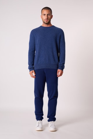 Jersey 100 % cachemir - Cuello redondo - Azul oscuro