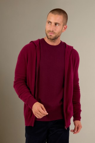 Cárdigan con capucha 100 % cachemir - Burdeos