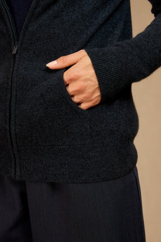 Cárdigan con capucha 100 % cachemir - Negro