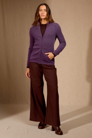 Cárdigan 100 % cachemir - Violeta jaspeado