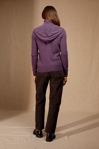 Cárdigan con capucha 100 % cachemir -  Violeta